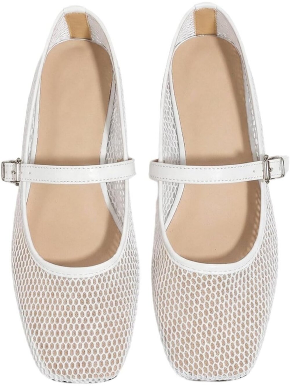 Women's Solid White Comfortable Closed Toe Ballerina Ballet Slip On Flat Shoes